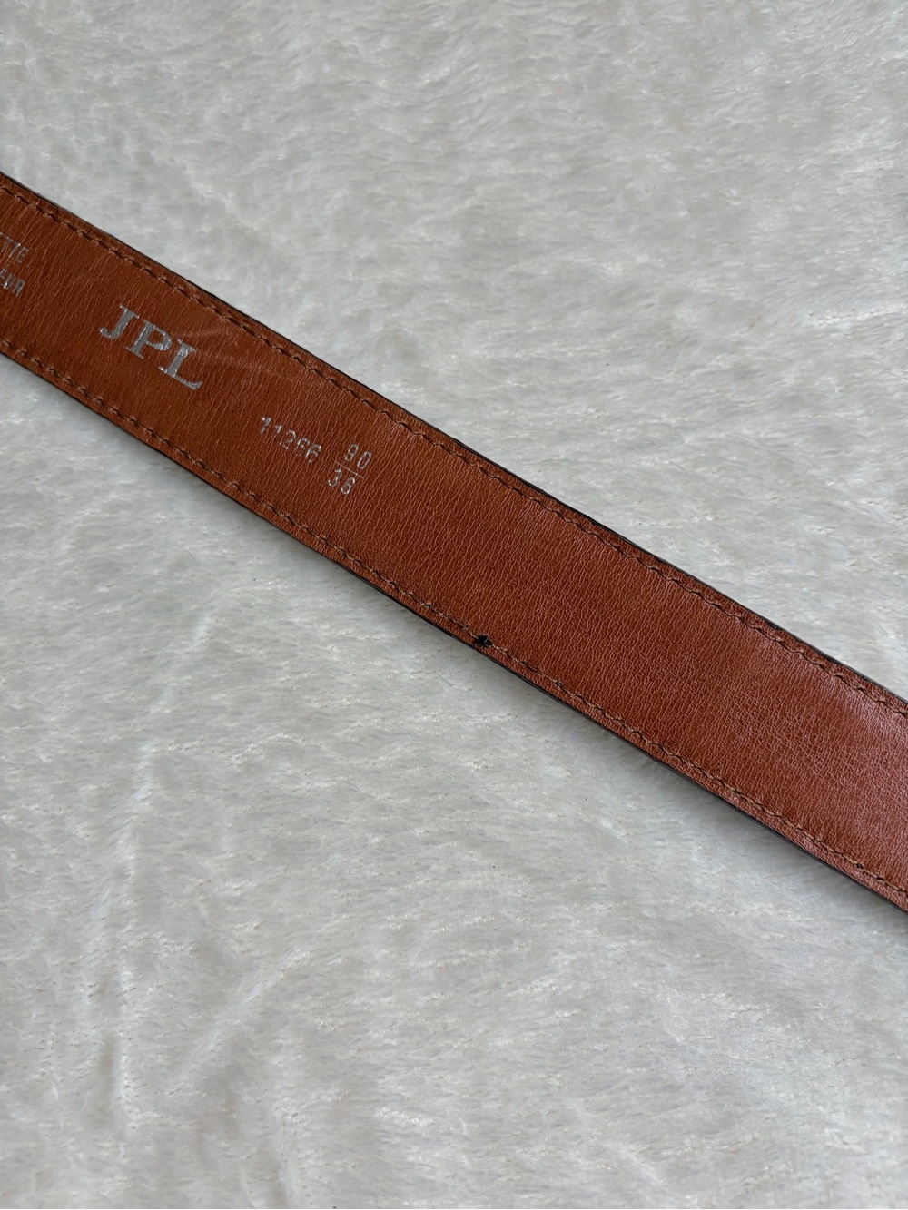Genuine Croc-Embossed Brown Leather Belt - JPL - Picture 11 of 11